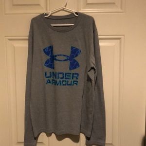 Under Armour Light Grey Long sleeve logo shirt
